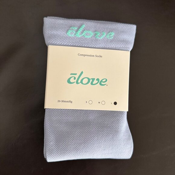 Clove Compression Socks 20-30mmHg Graduated Support Forever Blue sz Large women - Picture 3 of 7
